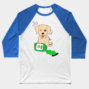 Cute Golden retriever Spilled Wasabi sauce Baseball T-Shirt